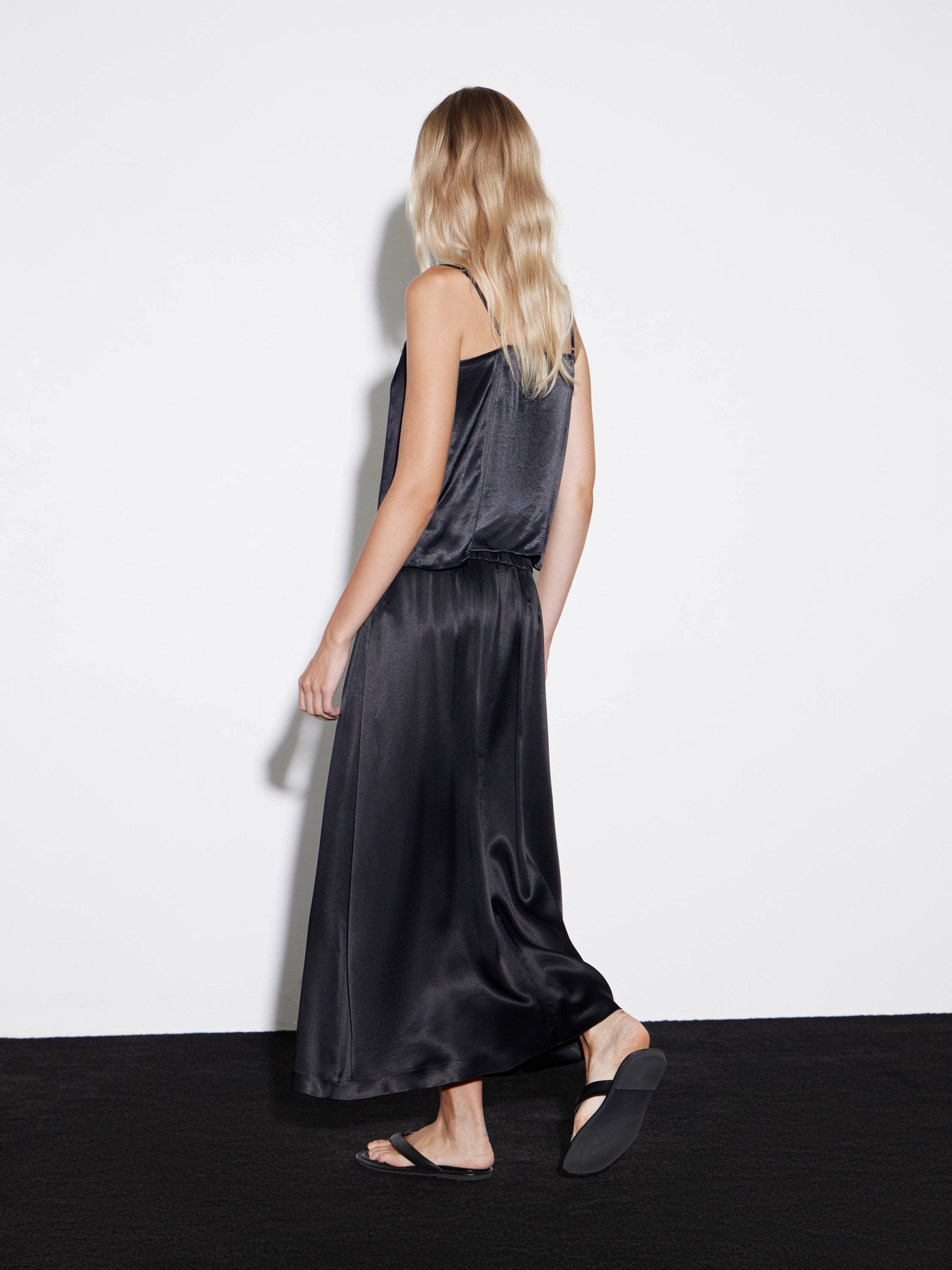 luxury black maxi skirt