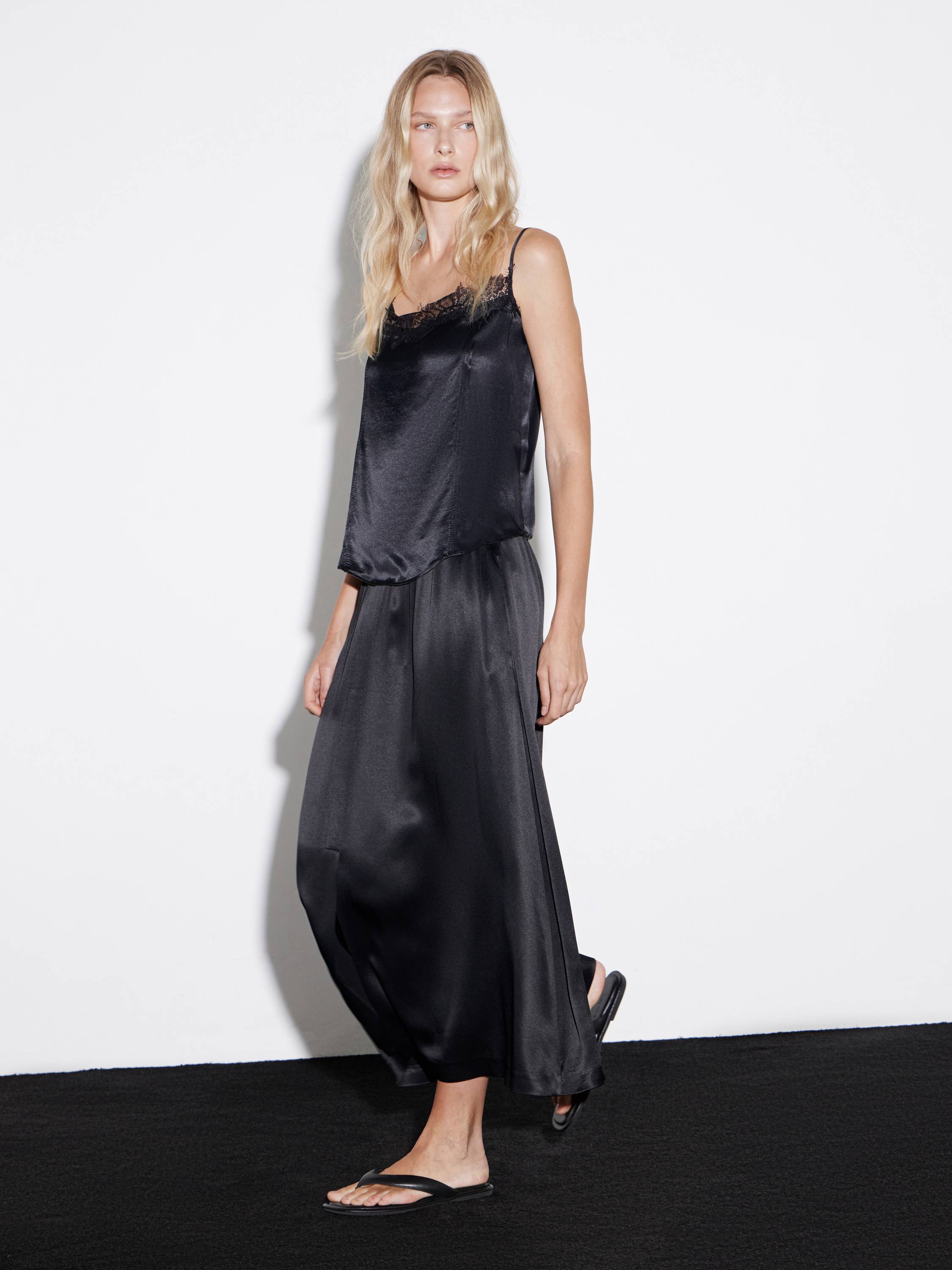 luxury black maxi skirt