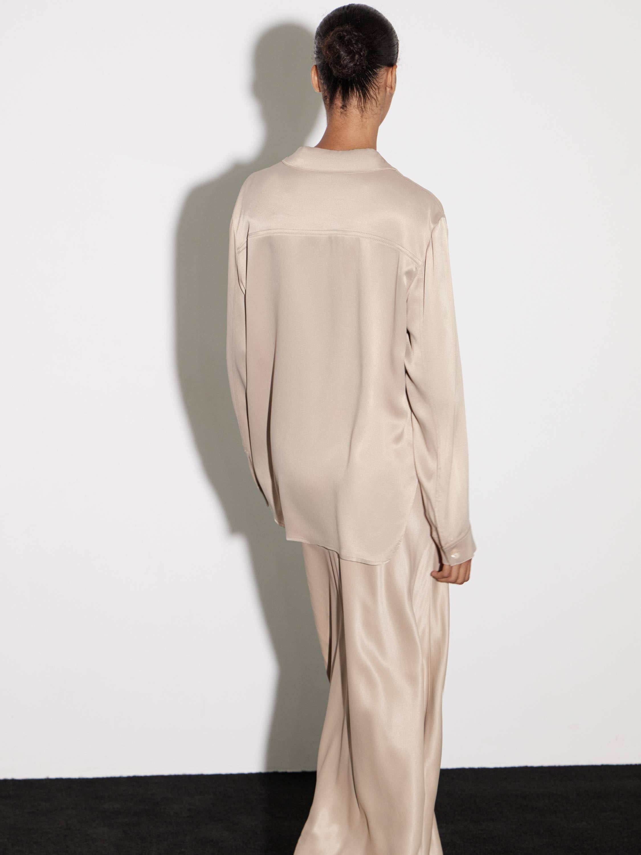 Luxurious sateen silk shirt