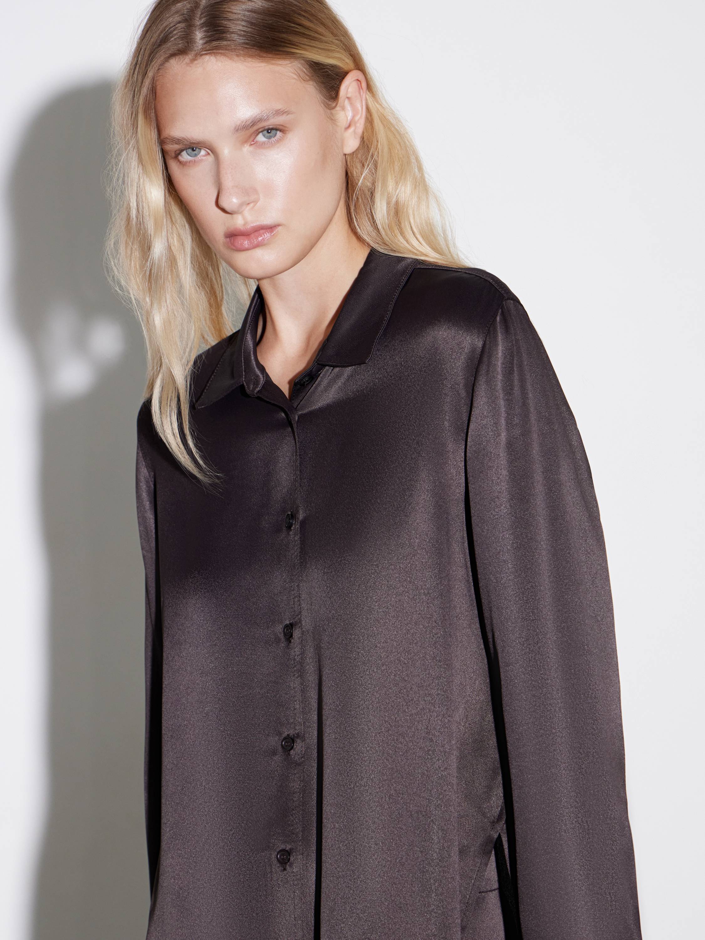 Luxurious sateen silk shirt