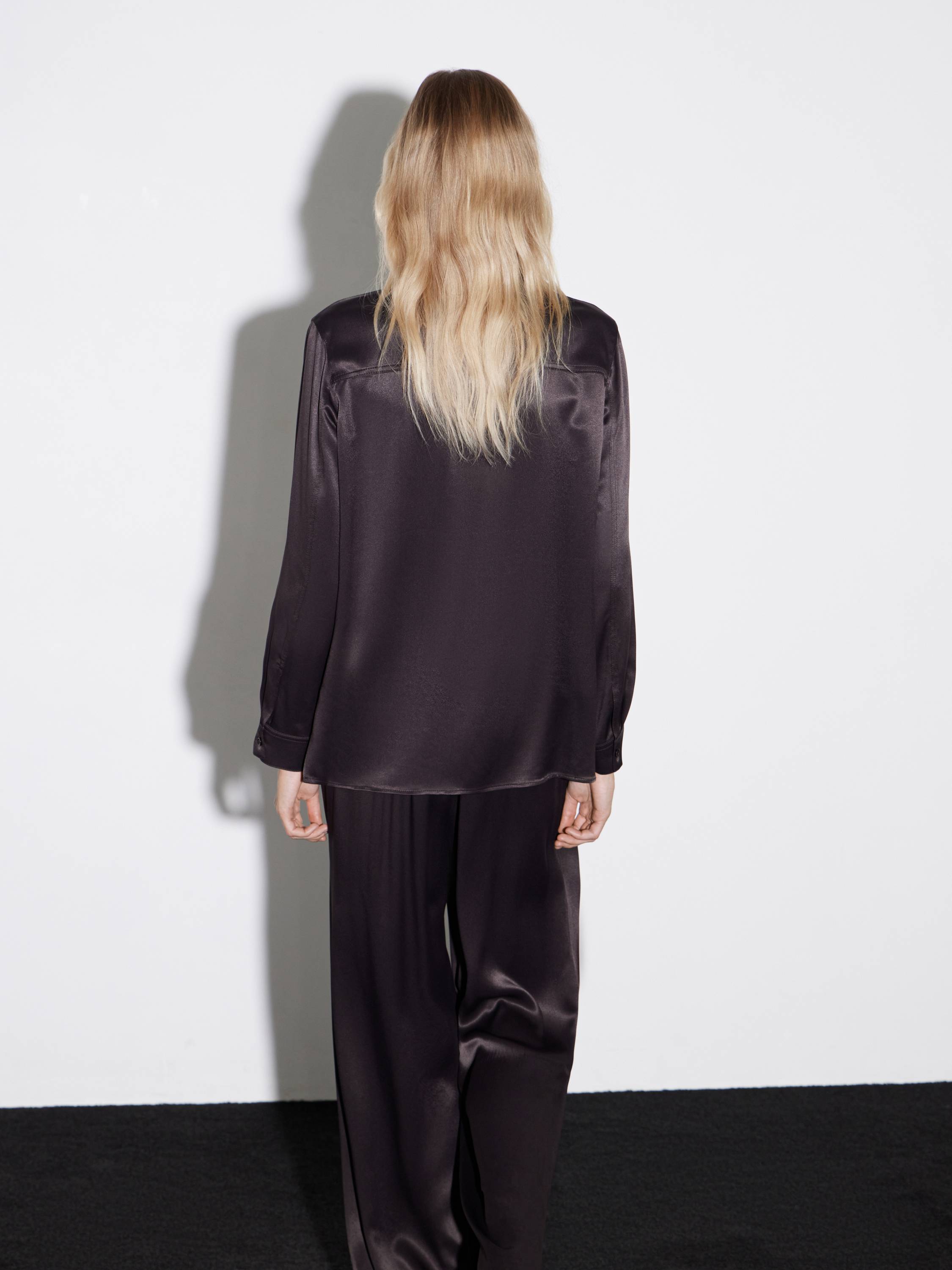 Luxurious sateen silk shirt