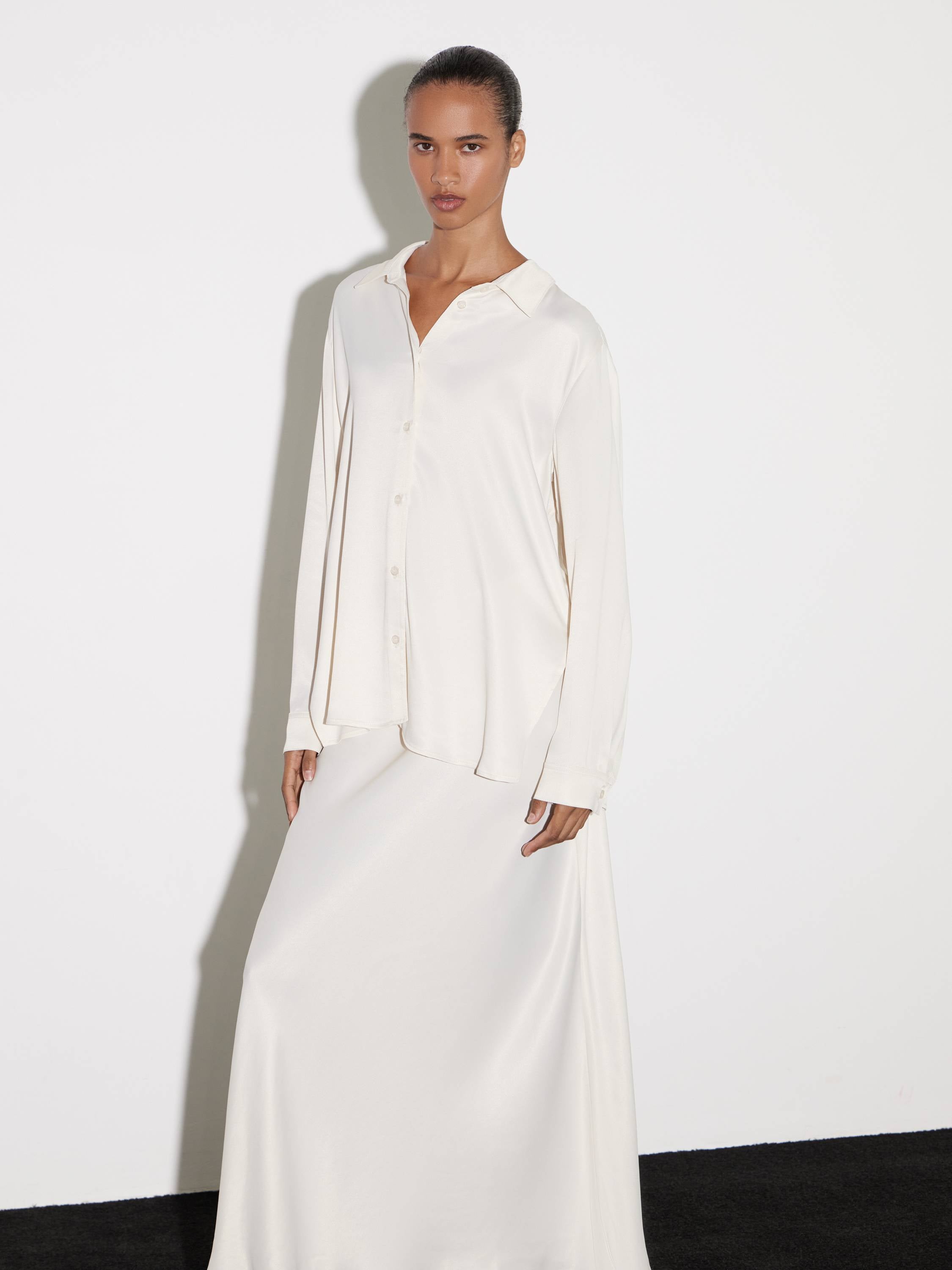 Luxurious sateen silk shirt