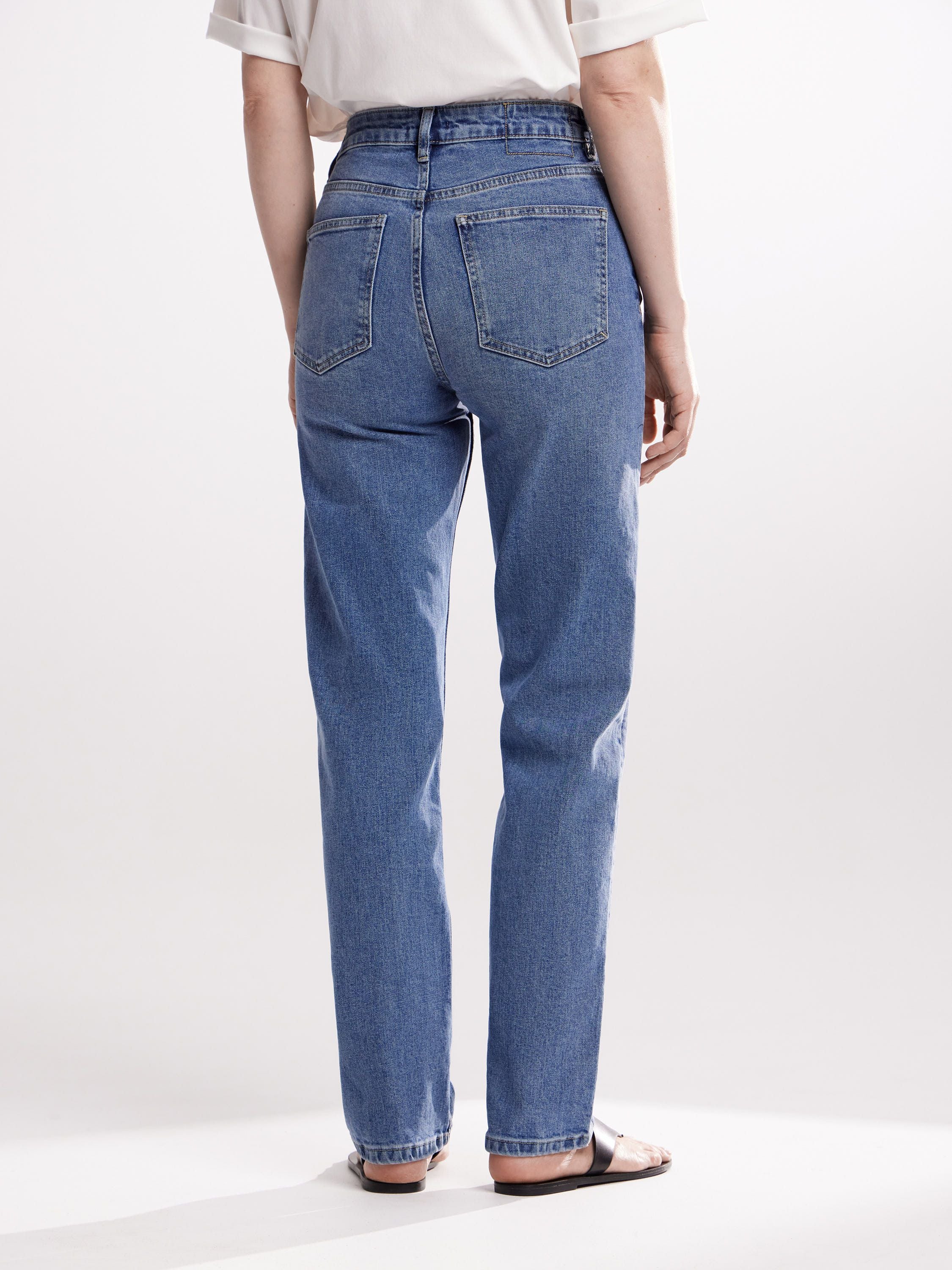 Blue Straight-Leg Jeans