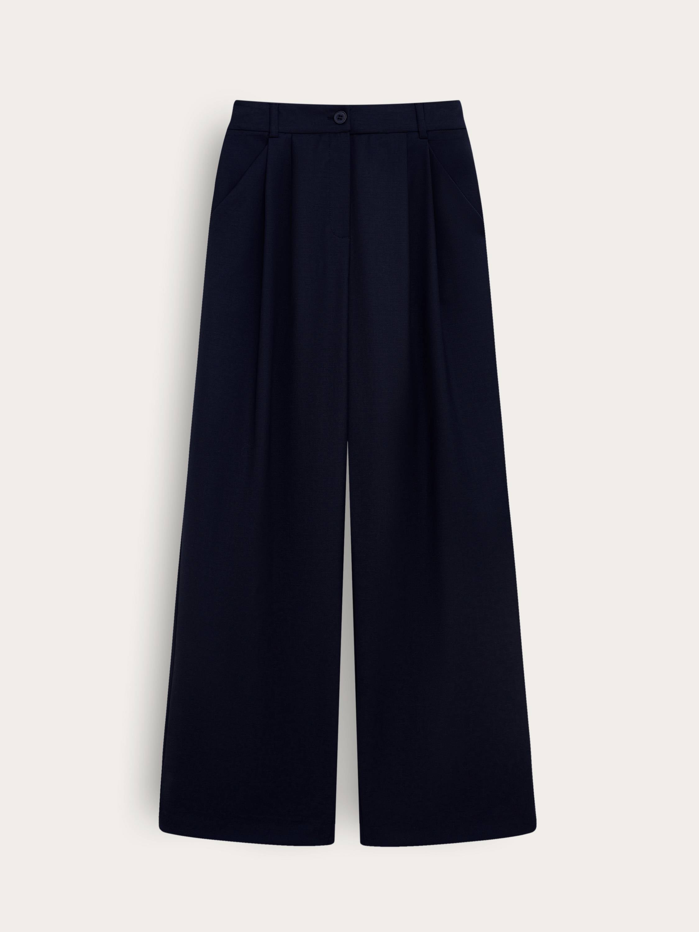 High Waist wool Wide-leg Trouser