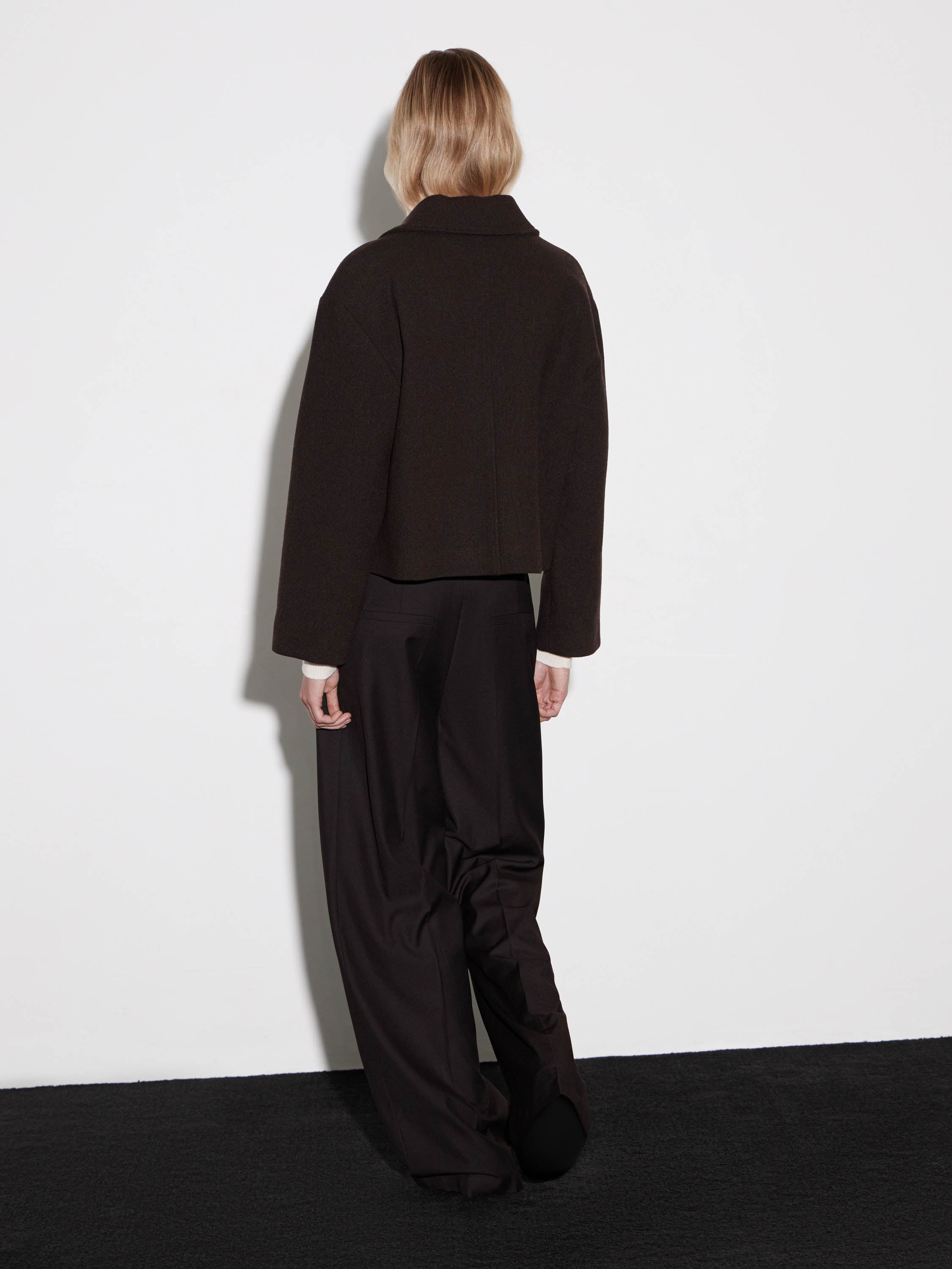 Cropped Wool-Blend Zip Jacket
