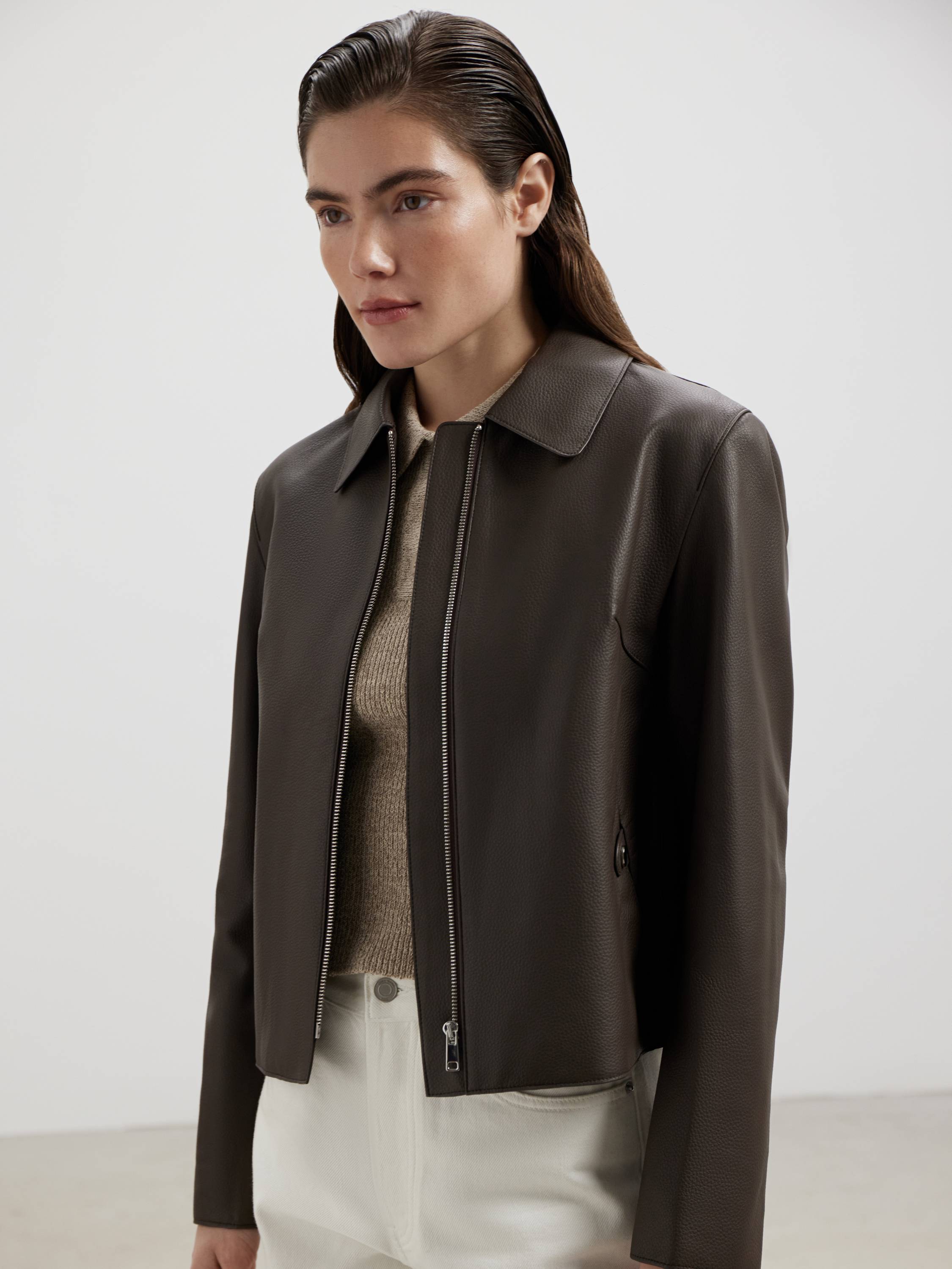 Cropped Leather Jacket