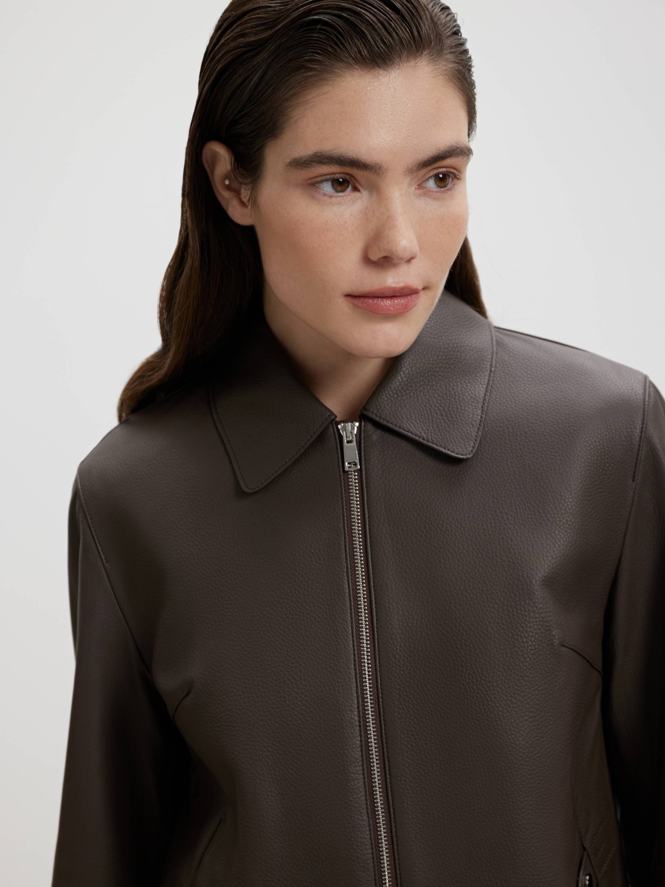 Cropped Leather Jacket