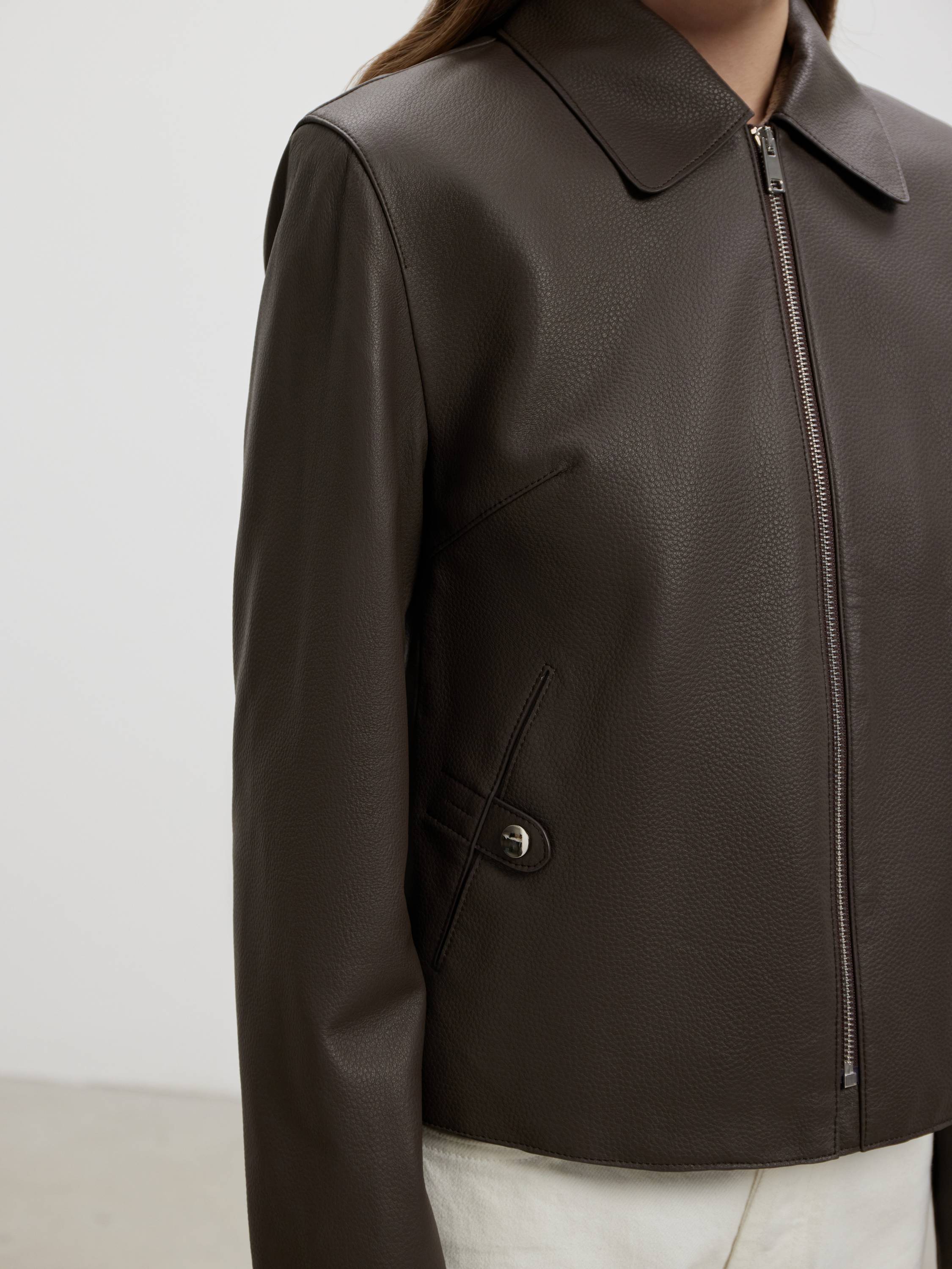 Cropped Leather Jacket