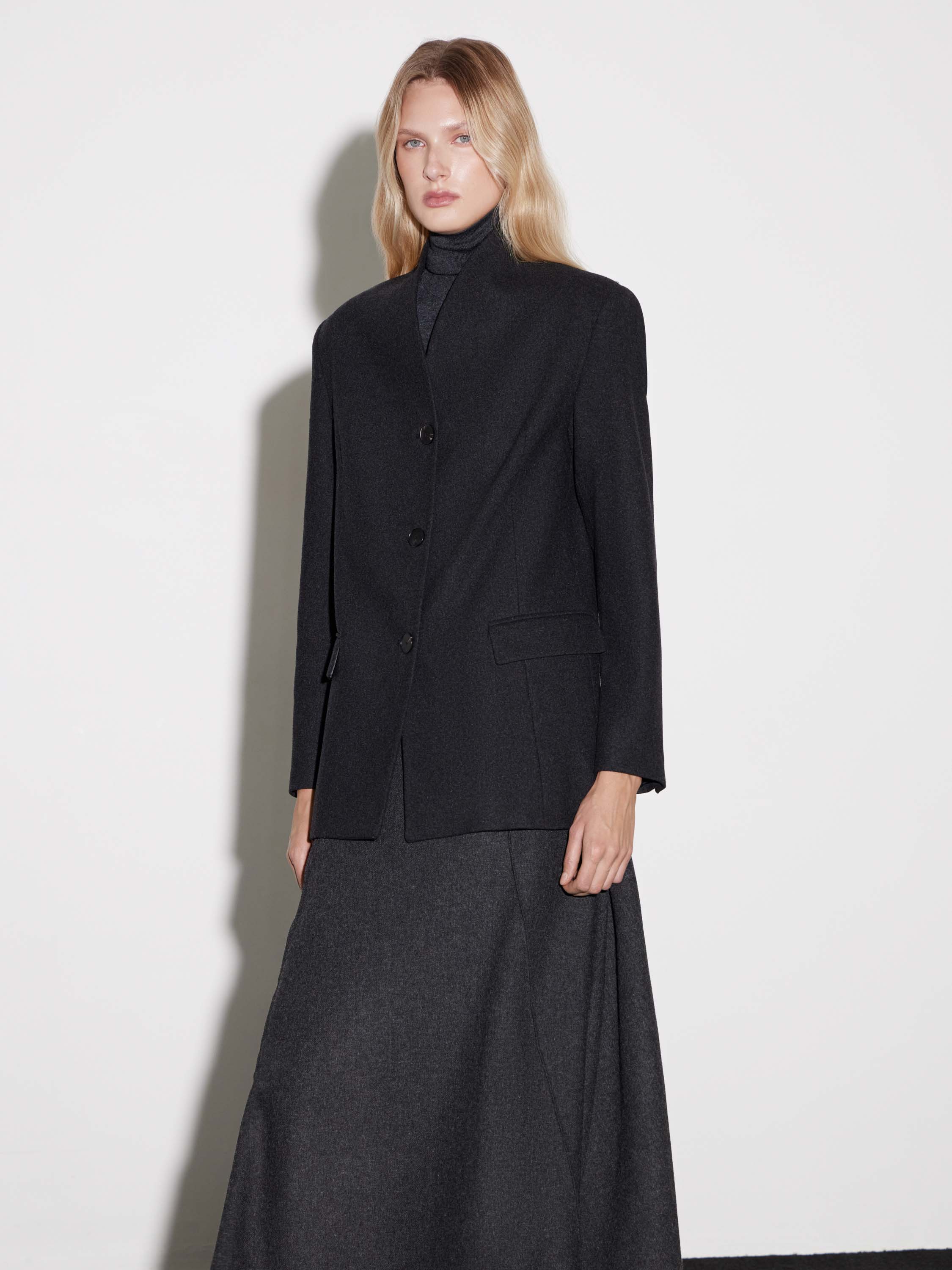 Structured Wool-Blend Tailored Jacket