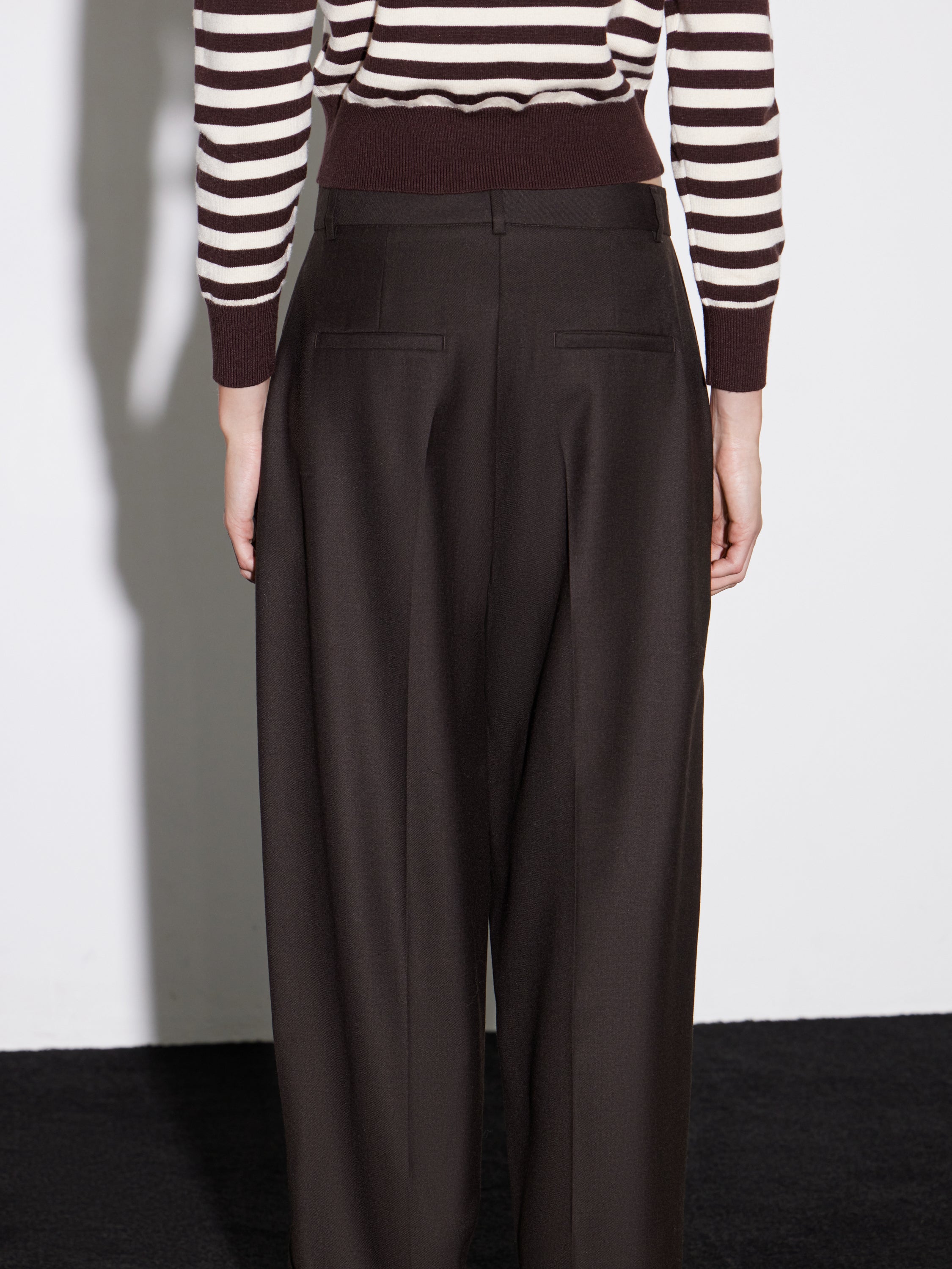 High-Waist Wool Wide-Leg Trousers