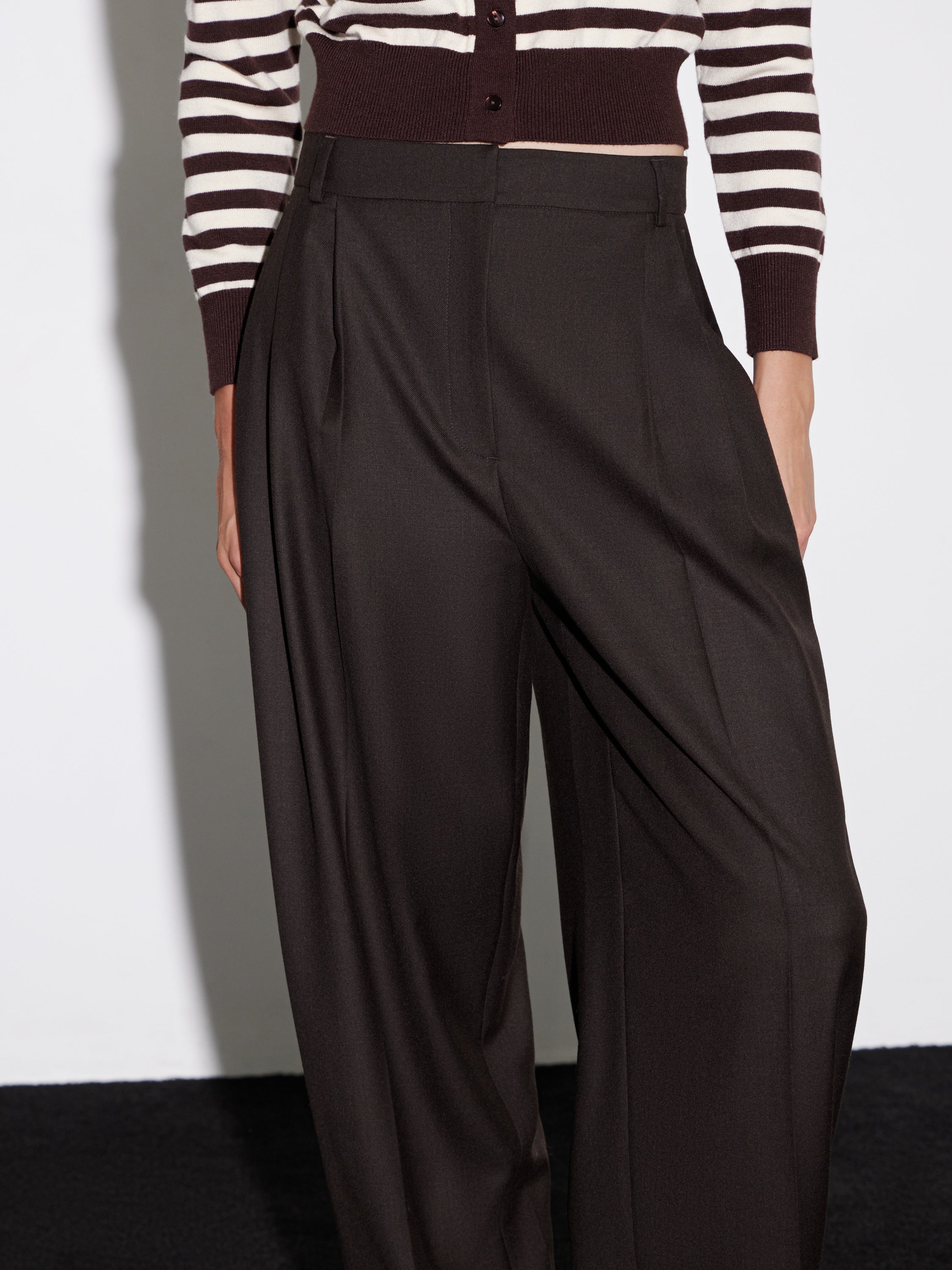 High-Waist Wool Wide-Leg Trousers