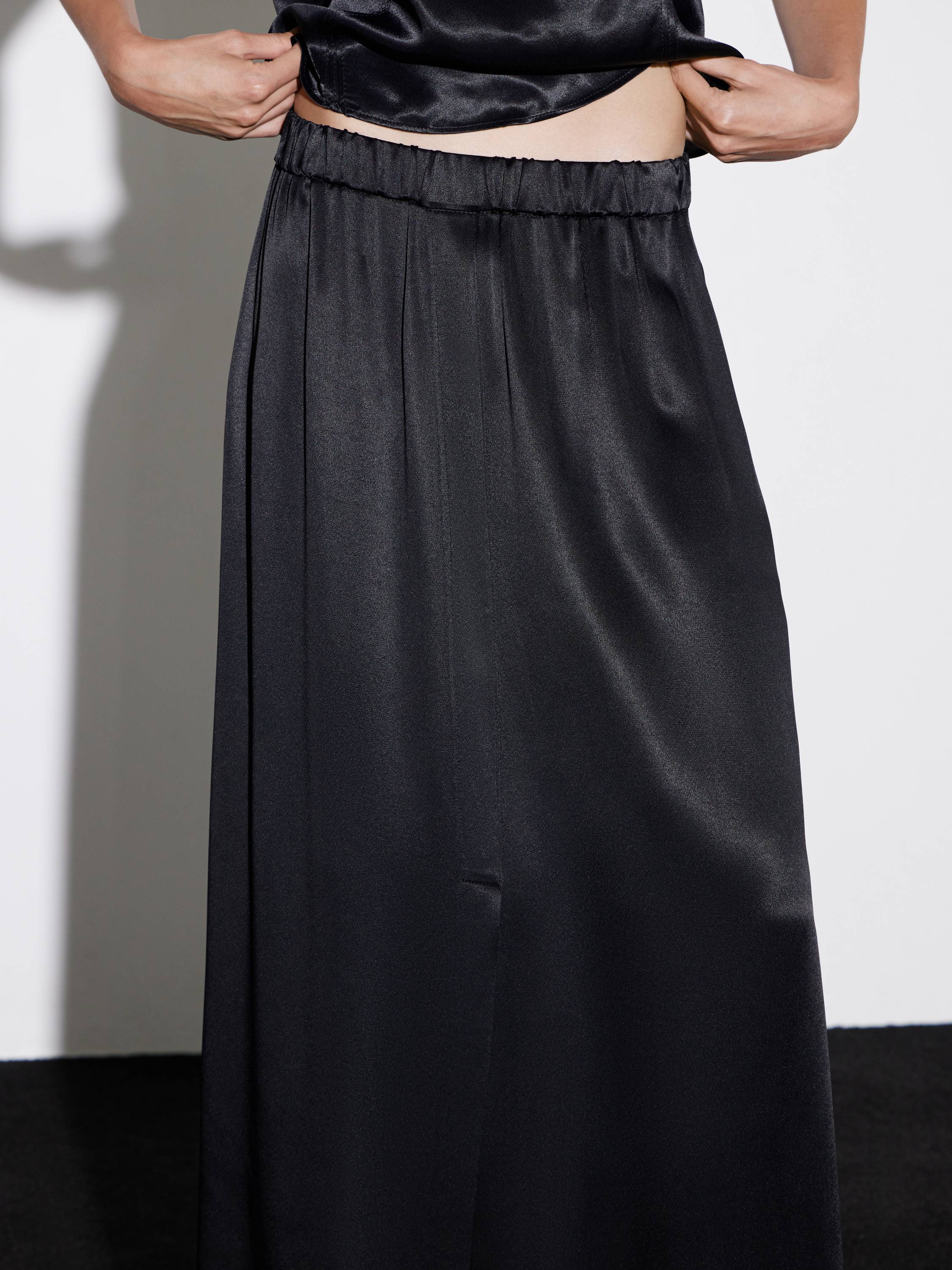 luxury black maxi skirt