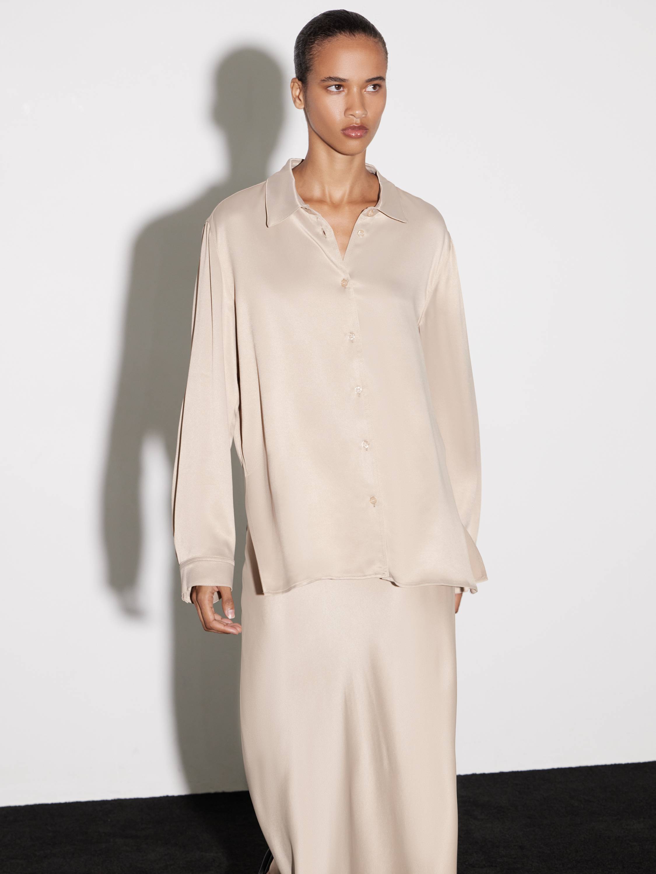 Luxurious sateen silk shirt
