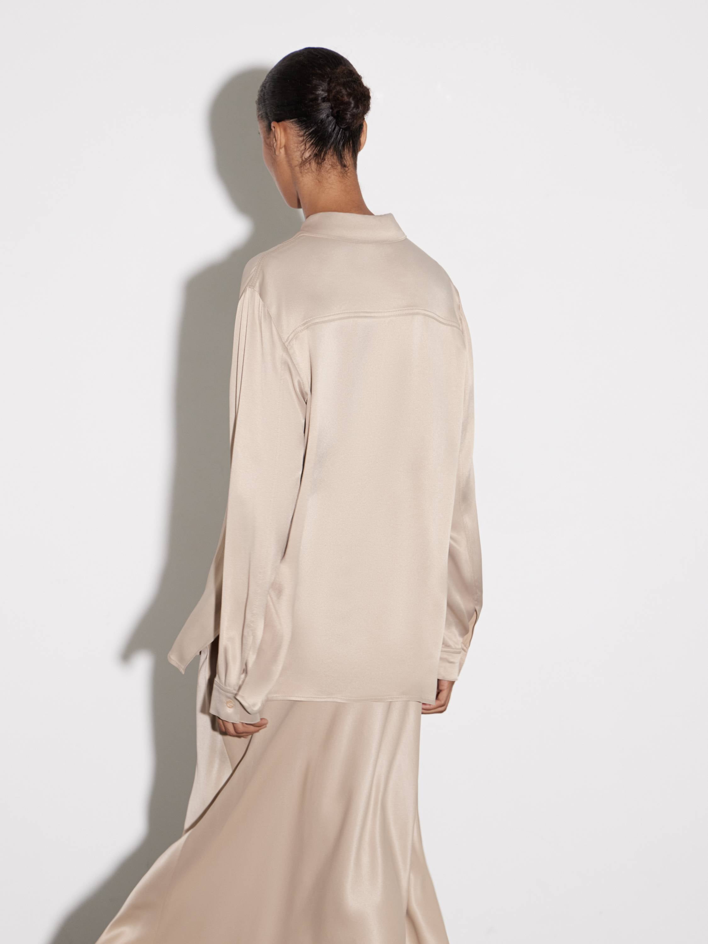 Luxurious sateen silk shirt