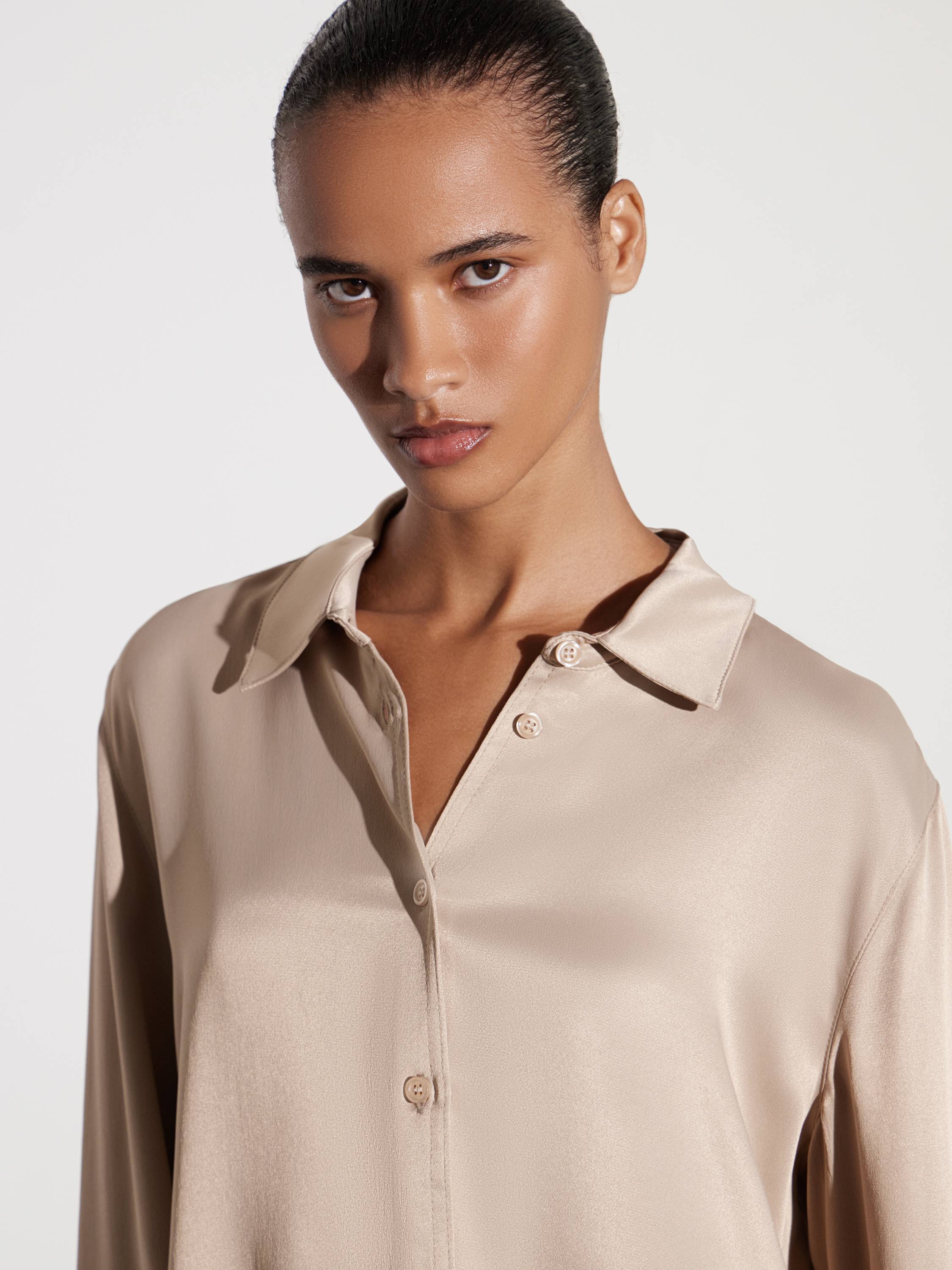 Luxurious sateen silk shirt