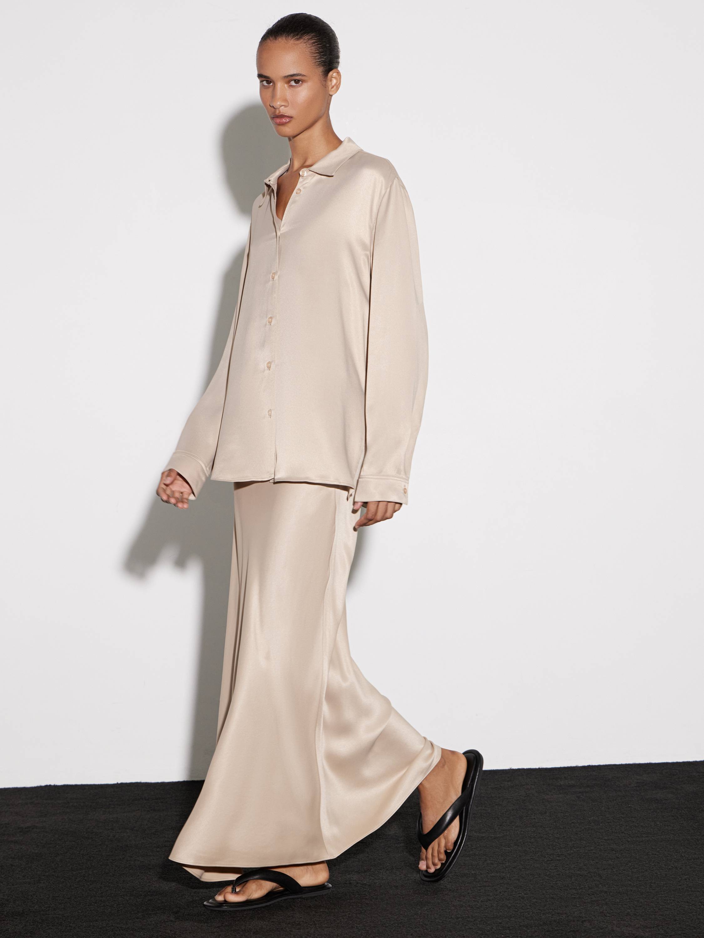 Luxurious sateen silk shirt