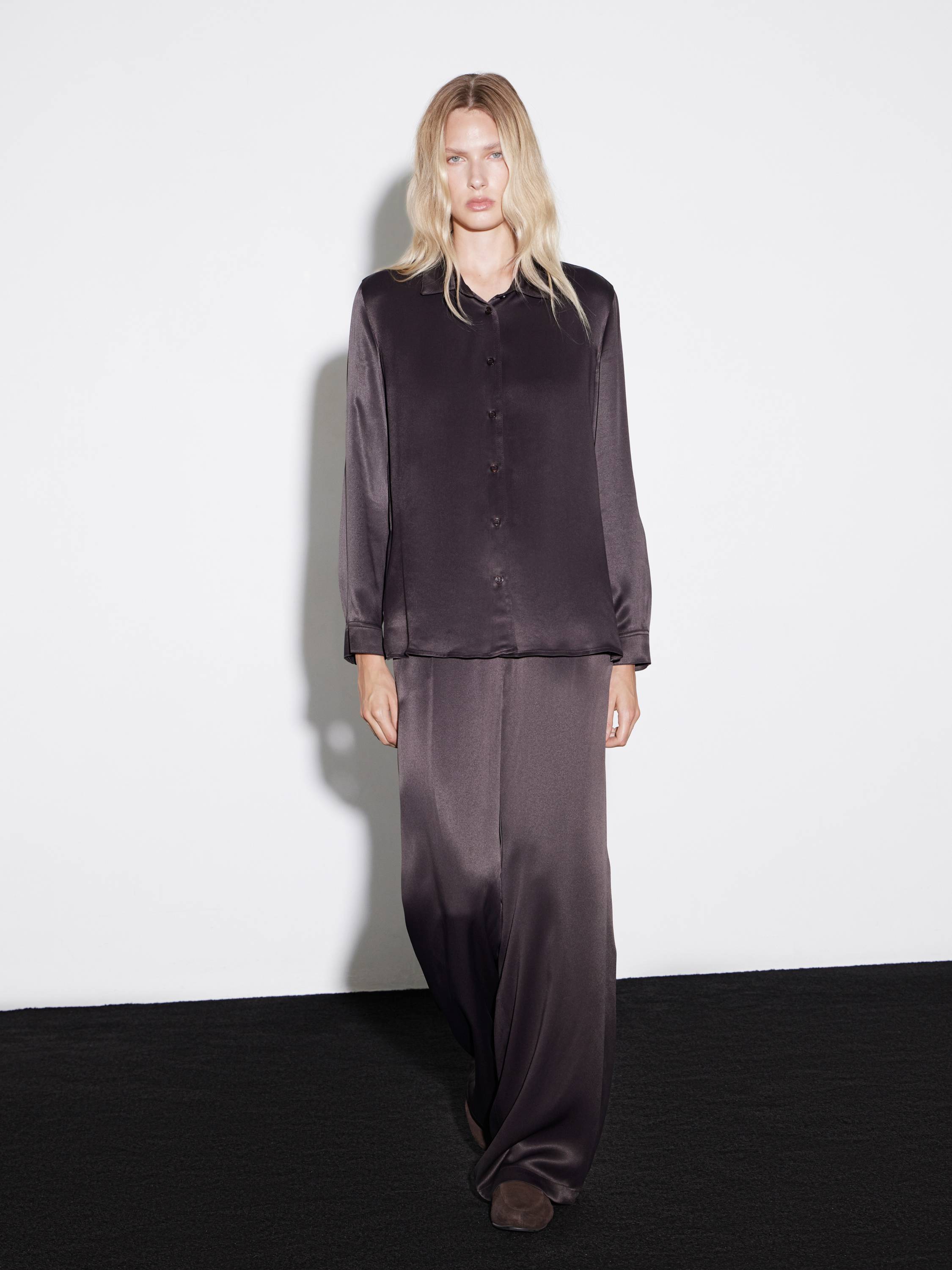 Luxurious sateen silk shirt