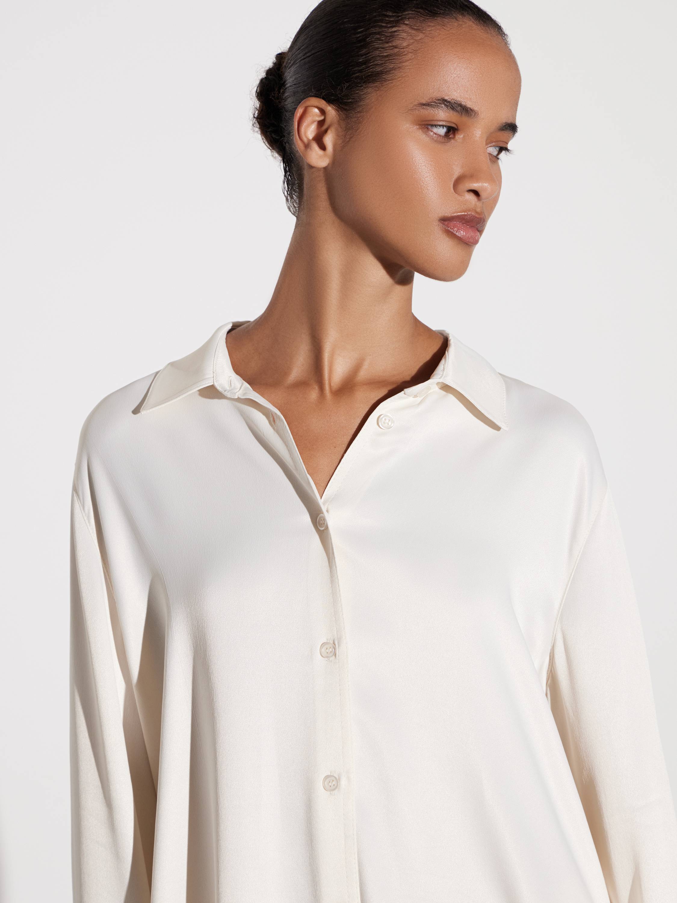 Luxurious sateen silk shirt