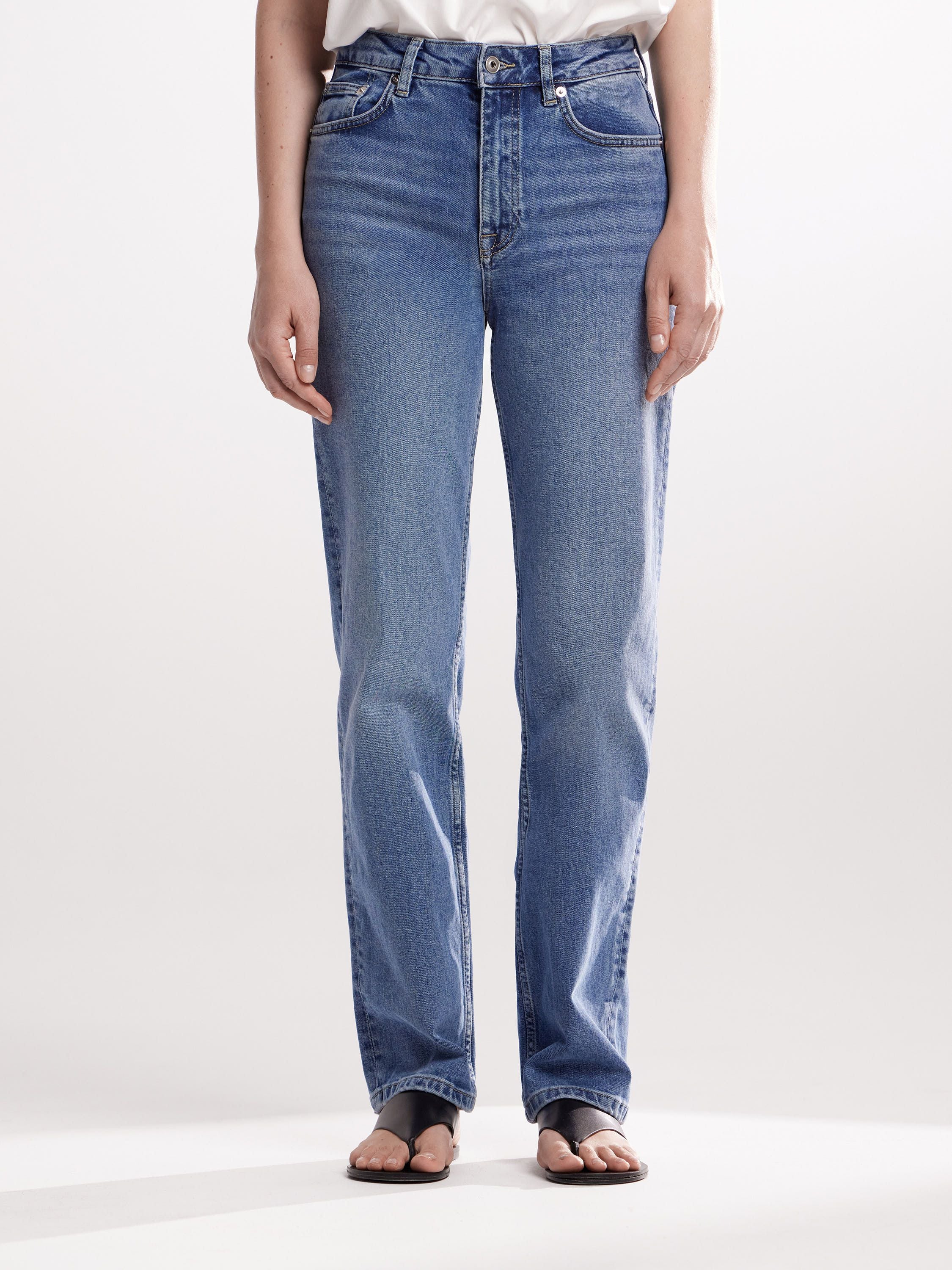 Blue Straight-Leg Jeans