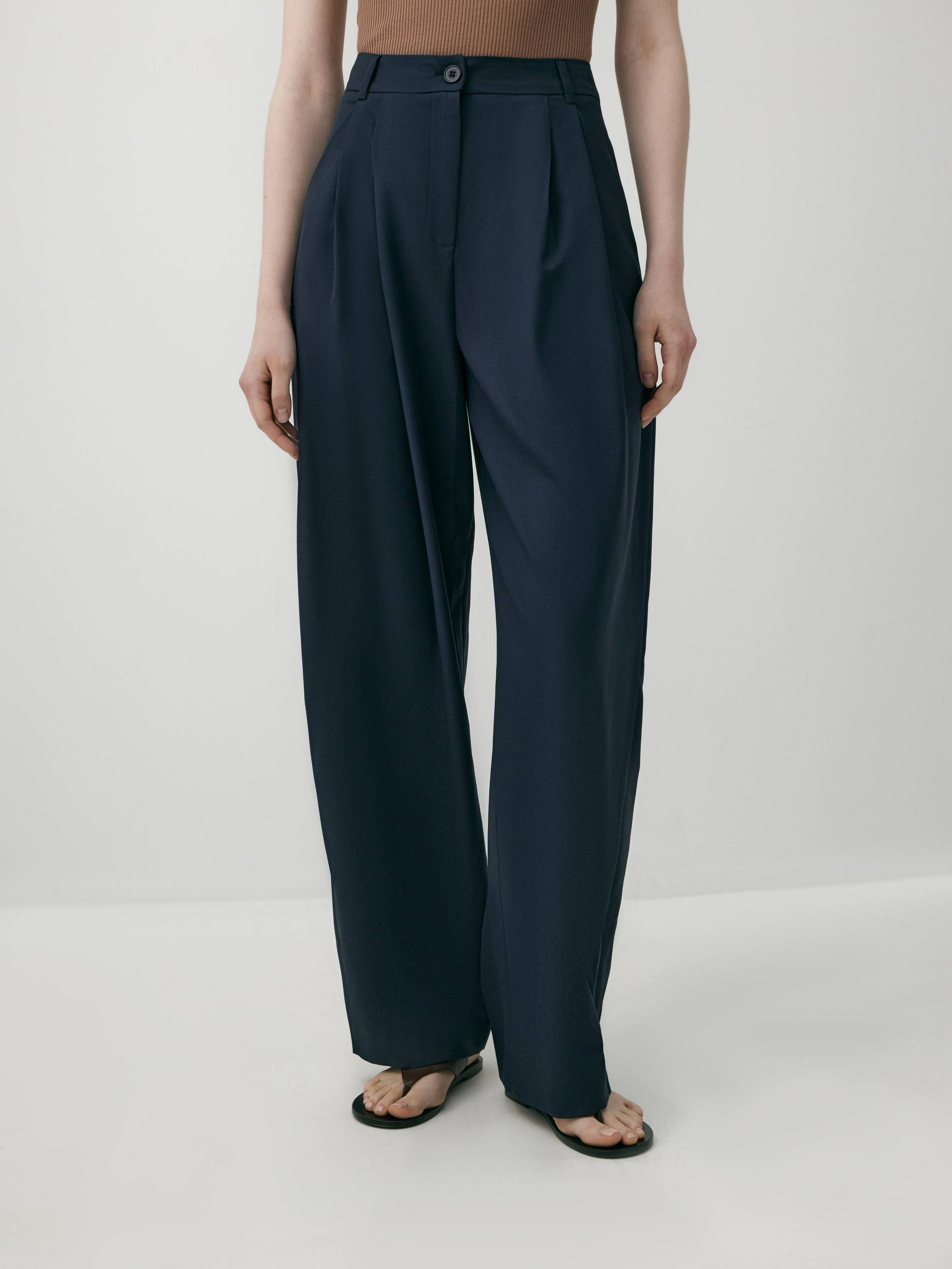 High Waist wool Wide-leg Trouser