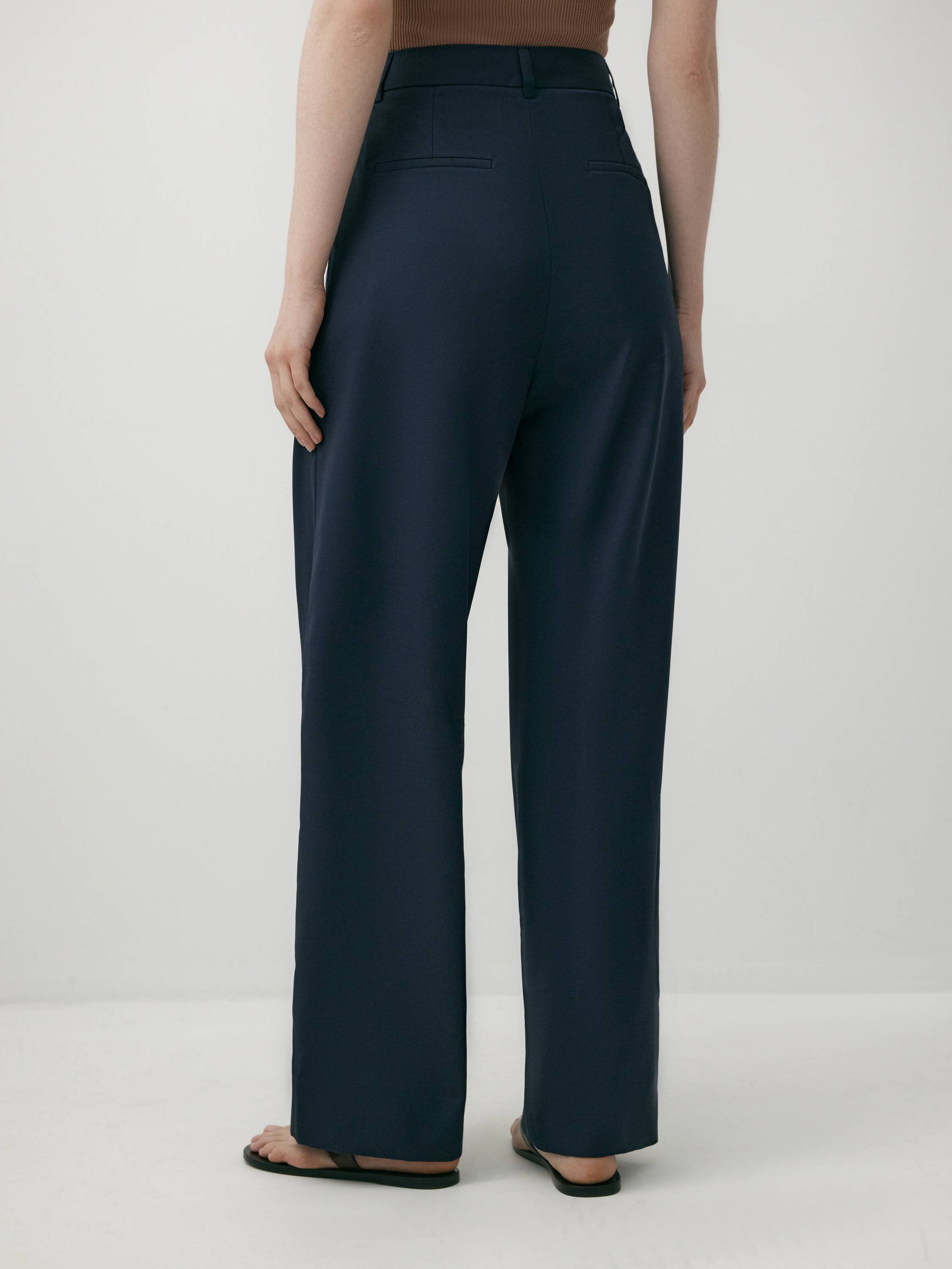 High Waist wool Wide-leg Trouser