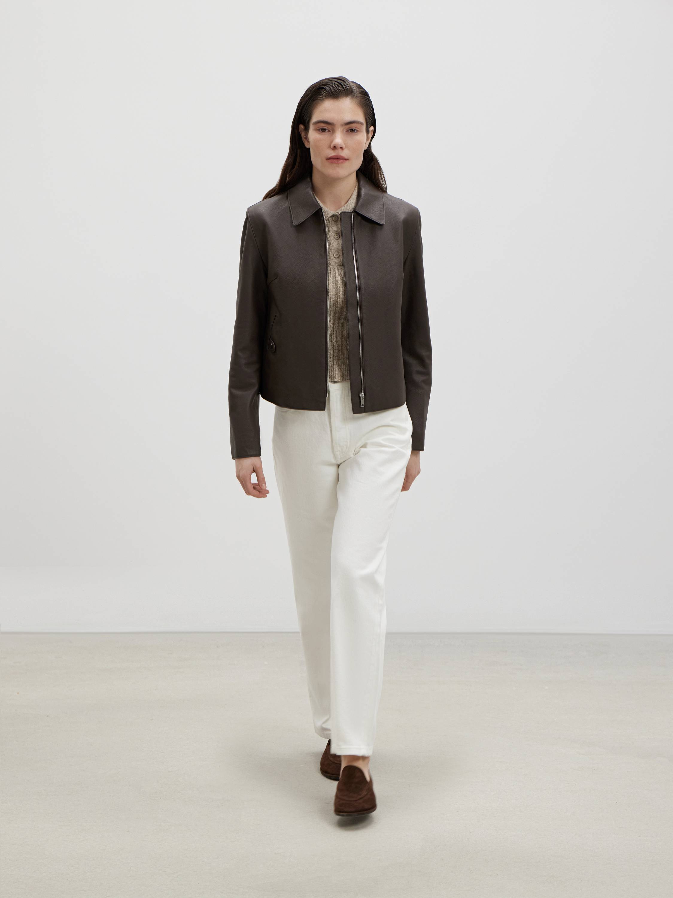 Cropped Leather Jacket