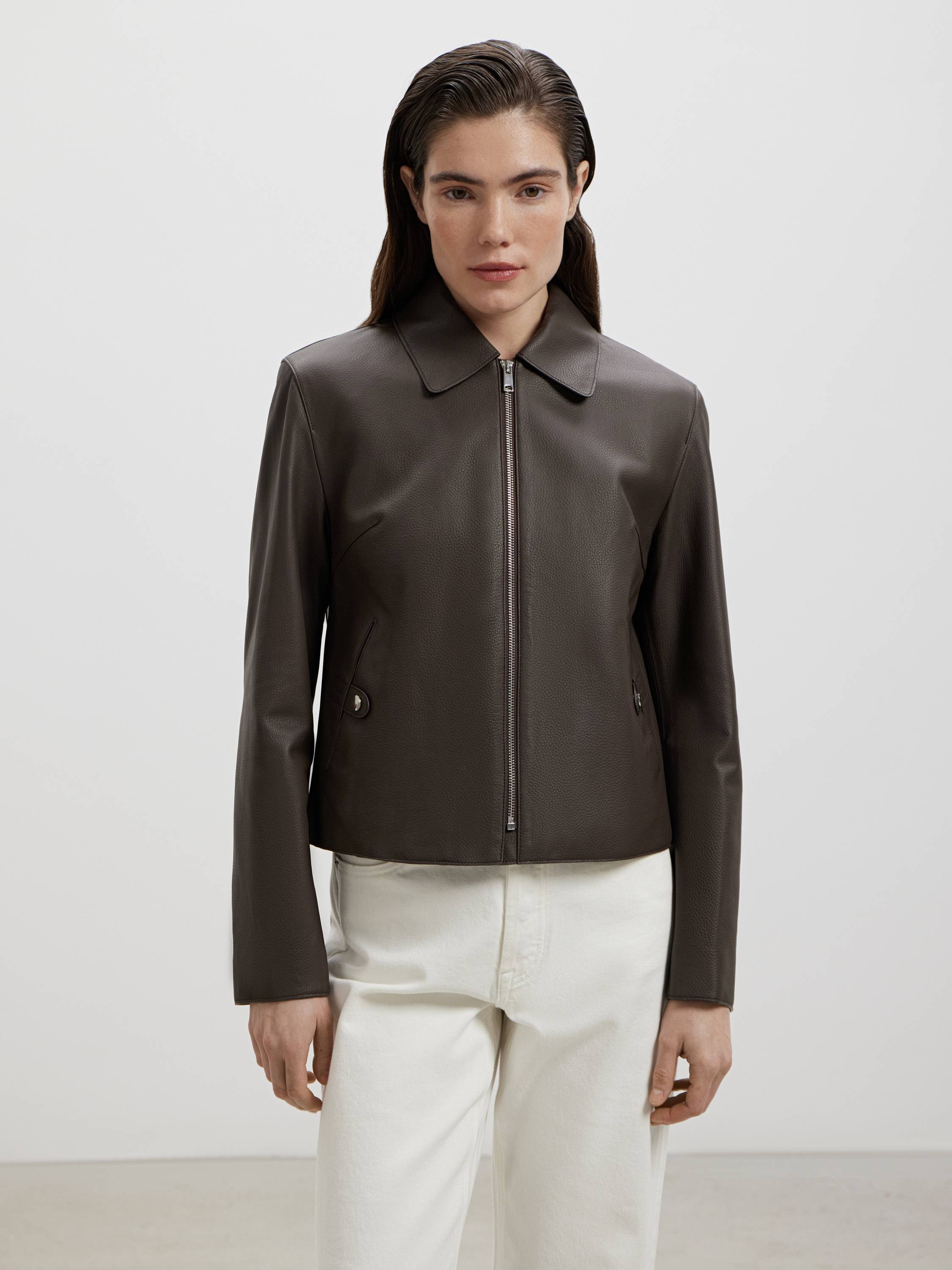 Cropped Leather Jacket