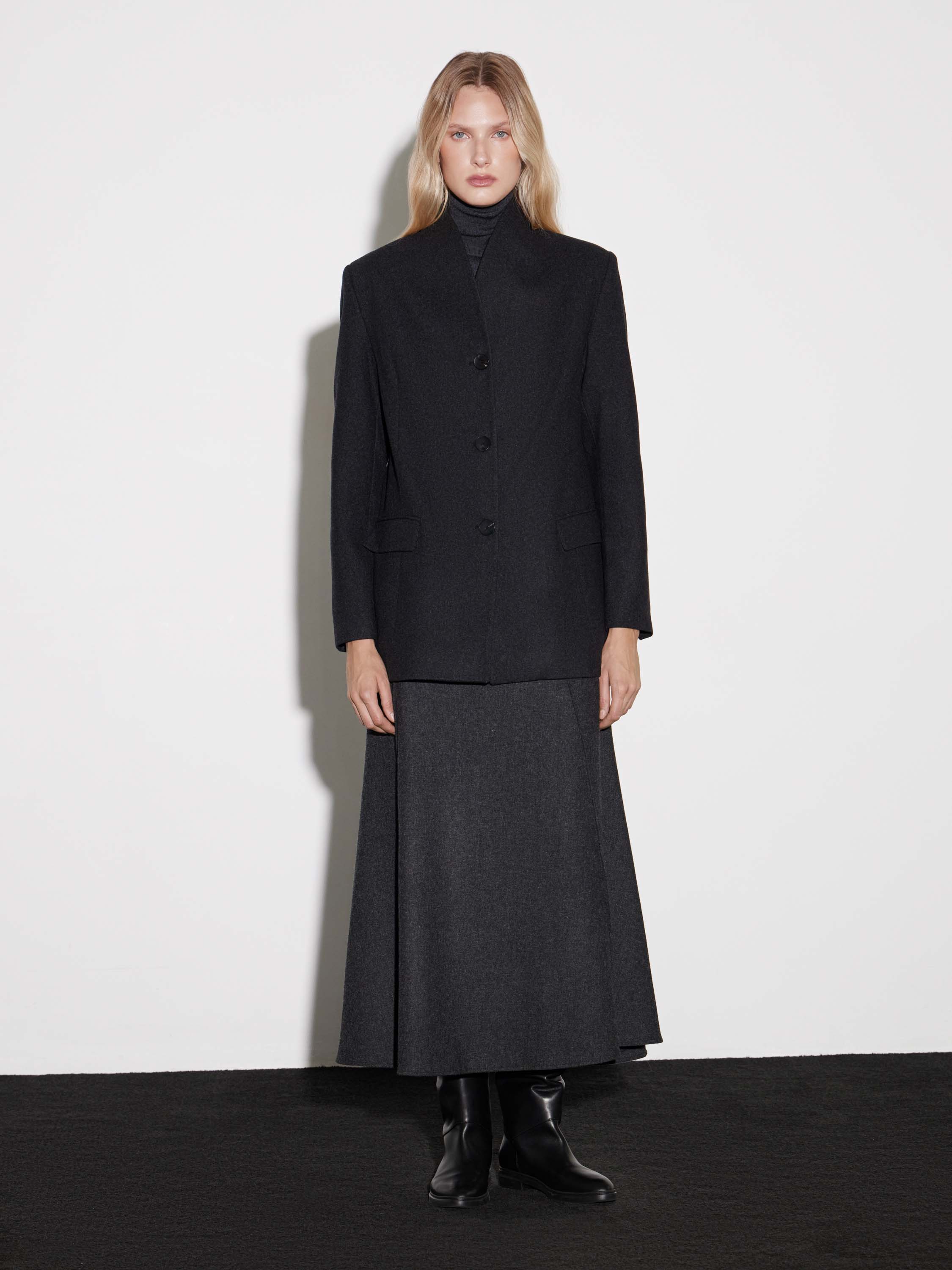Structured Wool-Blend Tailored Jacket