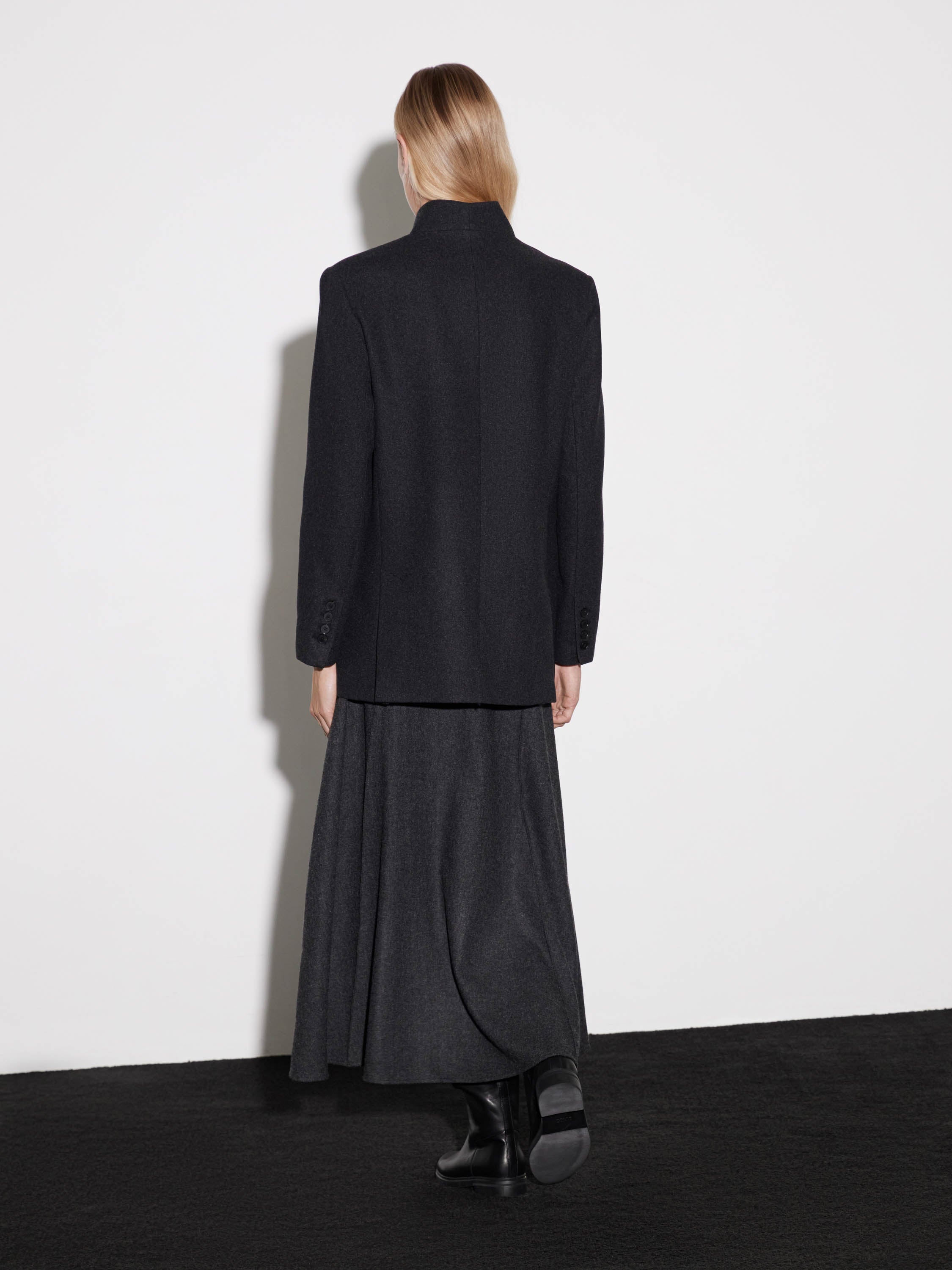 Structured Wool-Blend Tailored Jacket