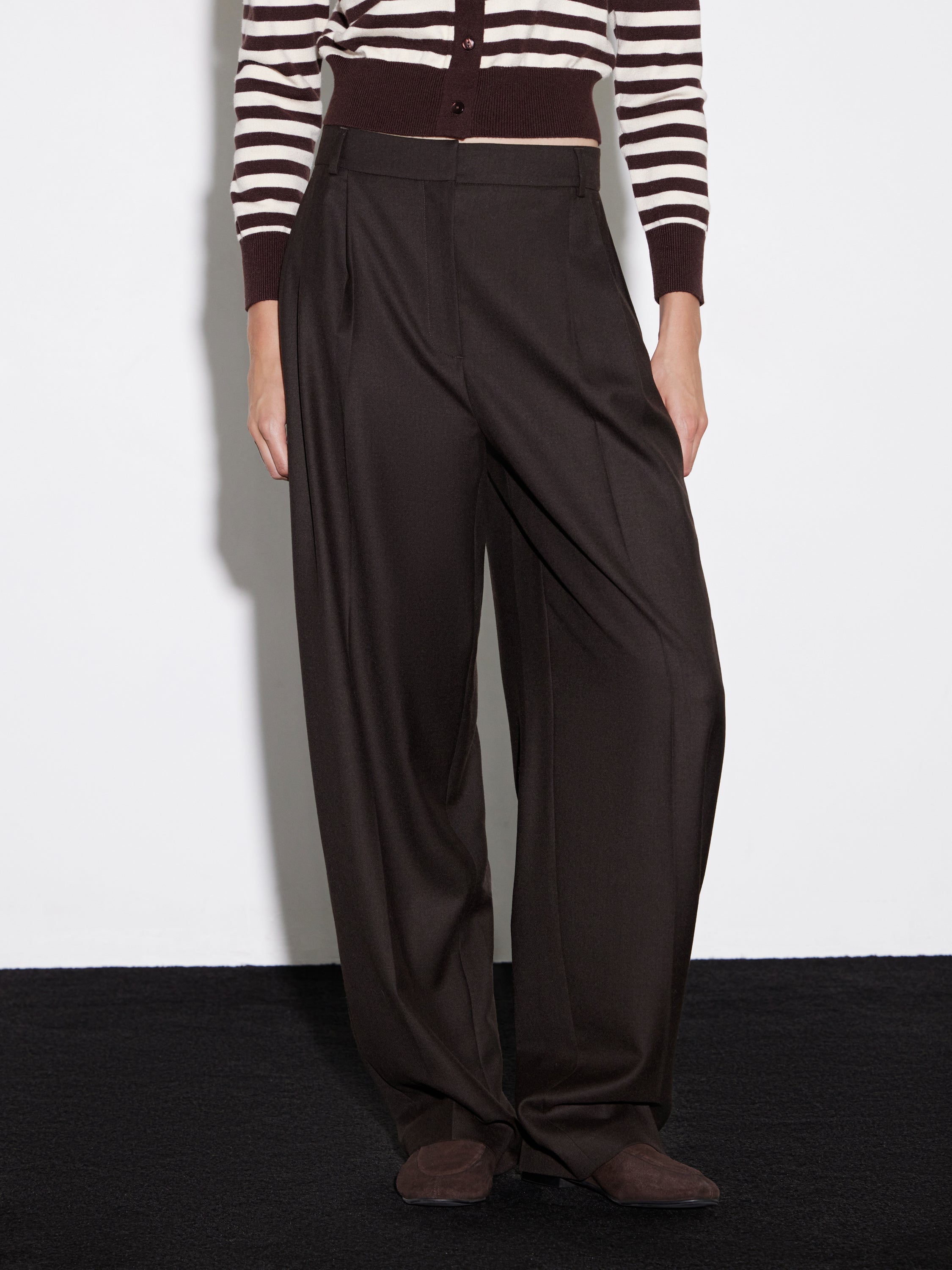 High-Waist Wool Wide-Leg Trousers